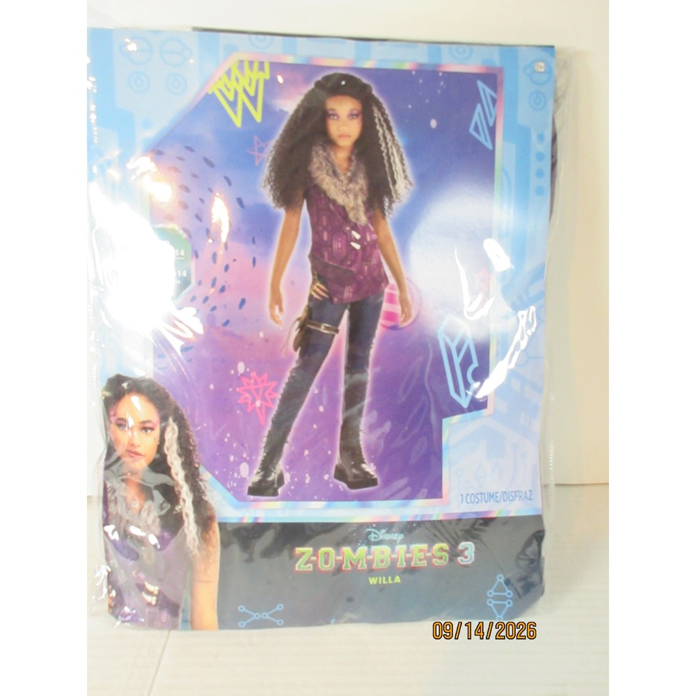 Disney Zombies 3 Willa Costume Kids Large 12-14 Vest Pants Holster Belt 3pc Set